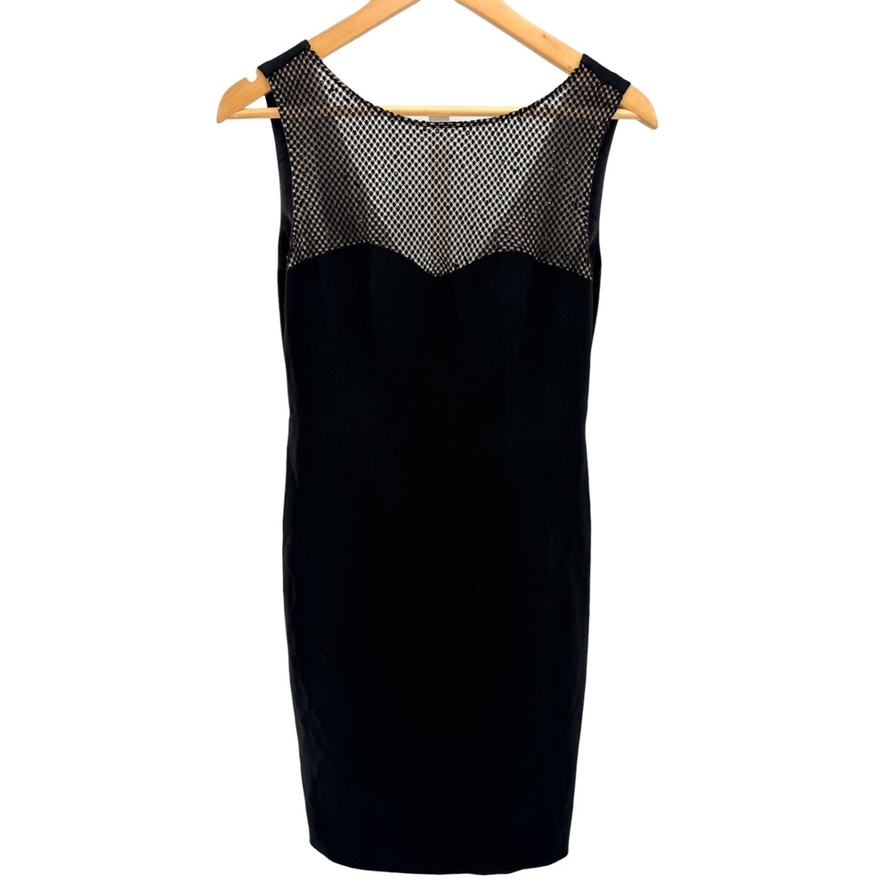 L'AGENCE for Intermix Black Mesh Yoke Bodycon Cocktail Dress‎ Sz S Sleeveless